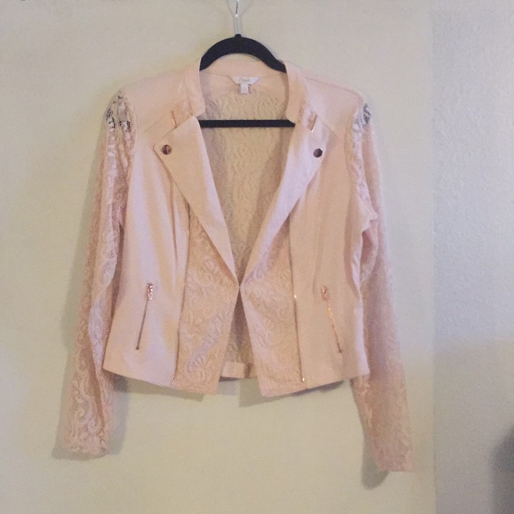 Candie’s•Long Sleeve Lace Bomber Jacket